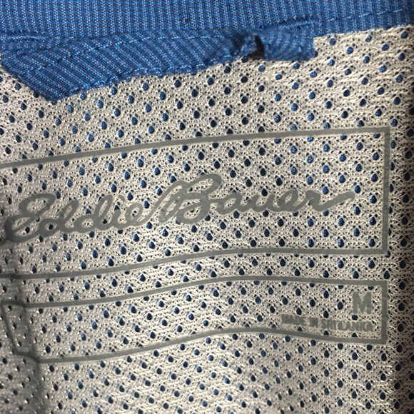 Eddie Bauer Polyester Nylon Mesh Blue Short Sleeve Men's Shirt M Medium Pocket - Picture 5 of 5